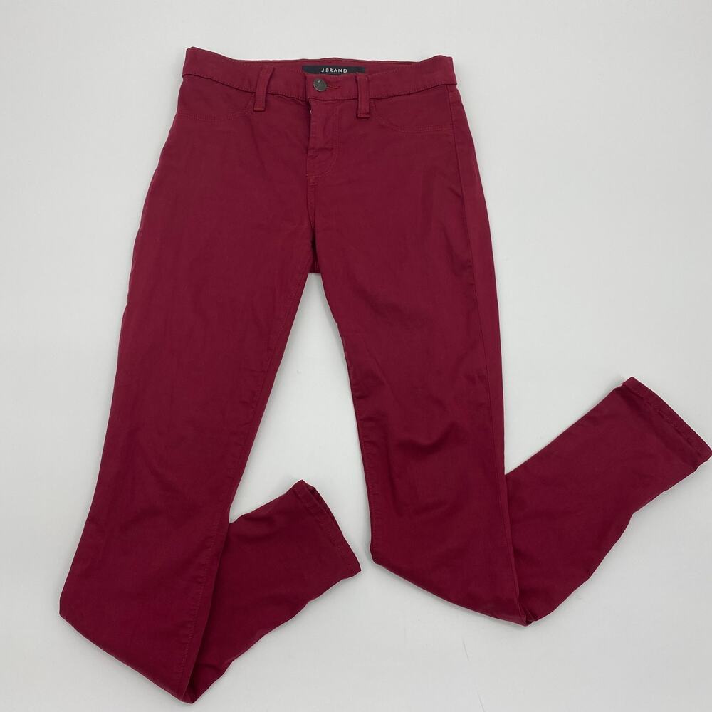 J BRAND Red Super Skinny Stretch Mid-Rise Jeans Womens Size 26 Jegging